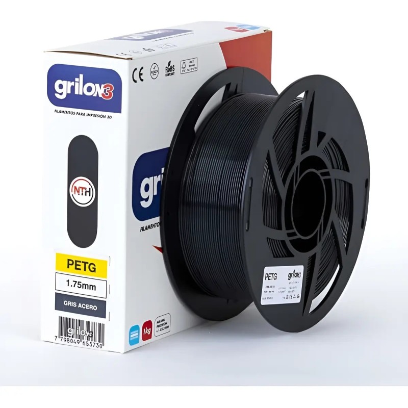 Filamento 3D Petg Grilon Gris Acero