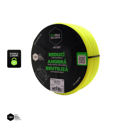 Filamento Hellbot PLA RECARGA Amarillo Fluo