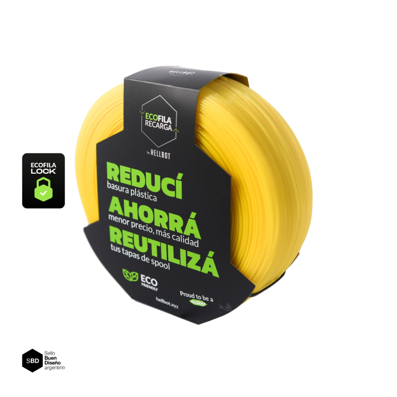 Filamento Hellbot PLA RECARGA LOCK  Amarillo