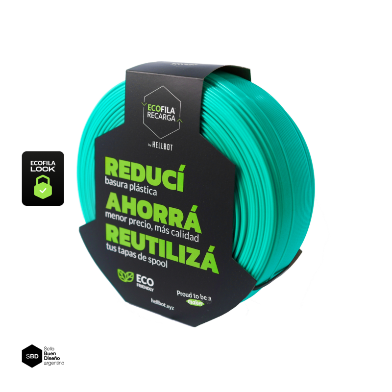 Filamento Hellbot PLA RECARGA LOCK  Aqua