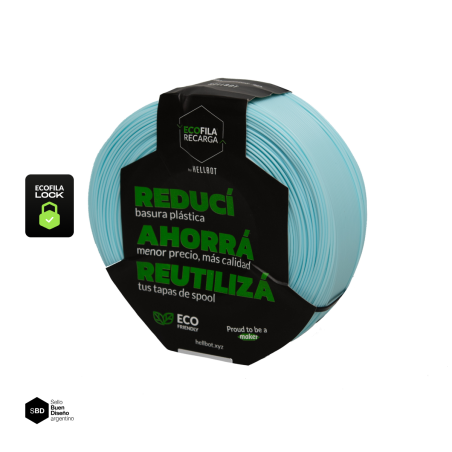 Filamento Hellbot PLA RECARGA LOCK Celeste Pastel