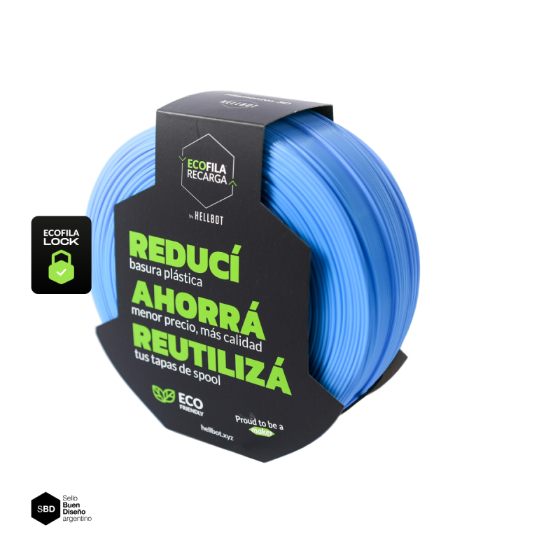 Filamento Hellbot PLA RECARGA LOCK Celeste