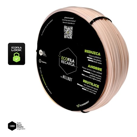 Filamento Hellbot PLA RECARGA LOCK Piel Marfil