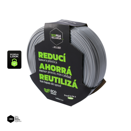 Filamento Hellbot PLA RECARGA LOCK Gris