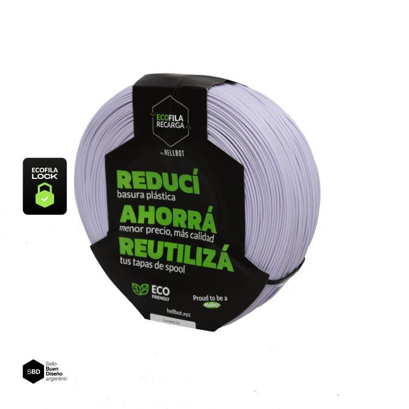 Filamento Hellbot PLA RECARGA LOCK Lavanda Pastel
