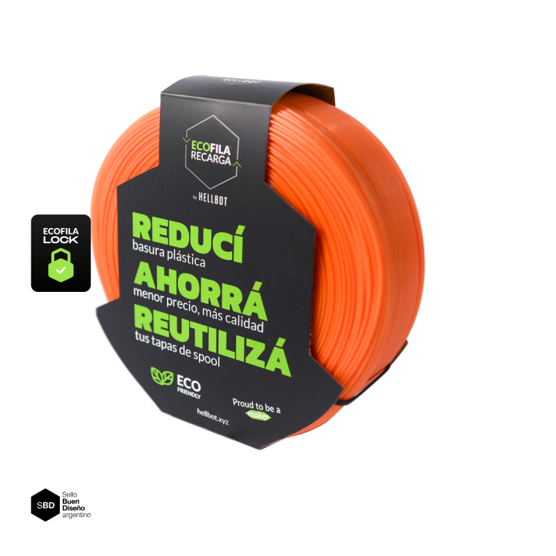 Filamento Hellbot PLA RECARGA LOCK Naranja