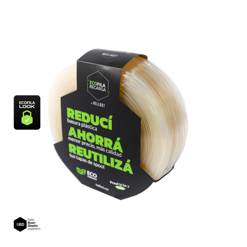 copia de Filamento Hellbot PLA RECARGA LOCK Natural Cristal
