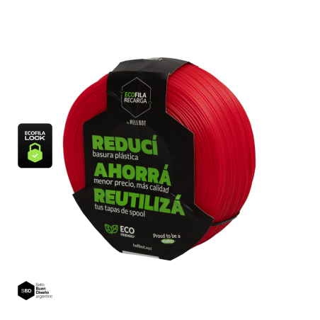 Filamento Hellbot PLA RECARGA LOCK Rubi Traslucido